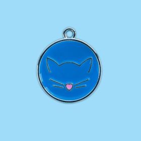 Pet Collar Cat Cute Cat Pattern Pendant Collar For Dogs Kitten Cats (Color: Blue, size: one-size)